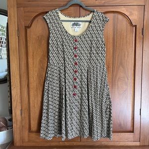 Rare Effie’s Heart Mermaid Print Retro Dress
